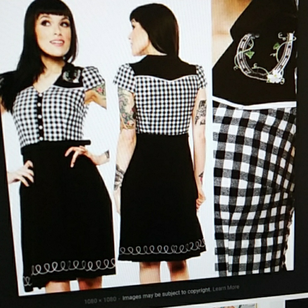 Sourpuss pinup dress western plaid swing skirt